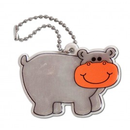 Soft reflector on chain / snap hook - hippo
