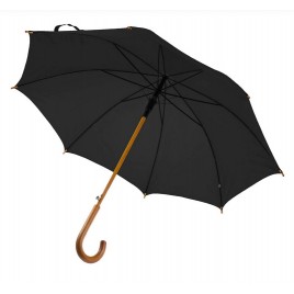 Automatic umbrella with wooden shank and handle