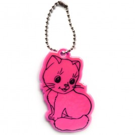 Reflective soft pendant - pink cat