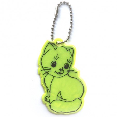 Zawieszka odblaskowa miękka - Kot żółty