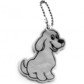 Мягкая светоотражающая подвеска - серебряная собака