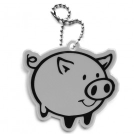 Мягкая светоотражающая подвеска - серебряная свинья