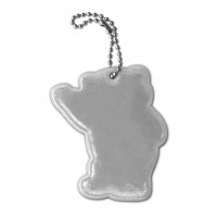 Reflective pendant soft - silver teddy bear