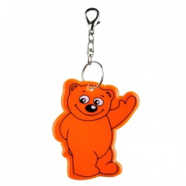 Zawieszka odblaskowa miękka - Bear pomarańczowa