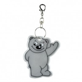 Zawieszka odblaskowa miękka - Bear czerwona