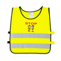 Cветоотражающий детский жилет YoYo-K203, с нанесённой печатью "STOP-1"