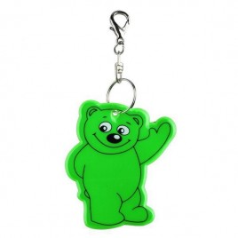 Zawieszka odblaskowa miękka - Bear zielona