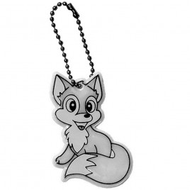 Soft reflector on chain / snap hook silver fox