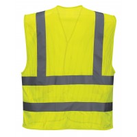 Siatkowa kamizelka ostrzegawcza CE C370 żółta