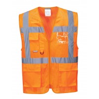 Mesh vest with pockets C376 yellow