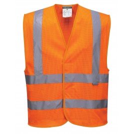 C470 warning vest with vertical and horizontal straps, yellow