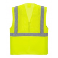 C470 warning vest with vertical and horizontal straps, yellow