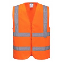 C470 warning vest with vertical and horizontal straps, yellow