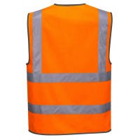 C470 warning vest with vertical and horizontal straps, yellow