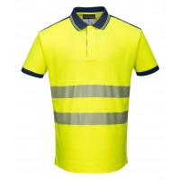 Koszulka Polo ostrzegawcza CE T180 żółta