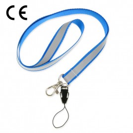 Светоотражающая лента (шнурок) рекламный, синего цвета