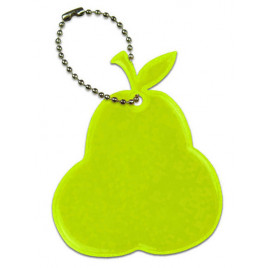 Soft reflector on chain / snap hook - pear