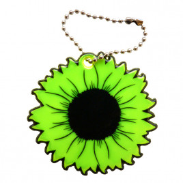 Soft reflector on chain / snap hook sunflower
