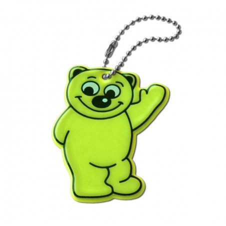 Soft reflector on chain / snap hook - bear - ZM-33