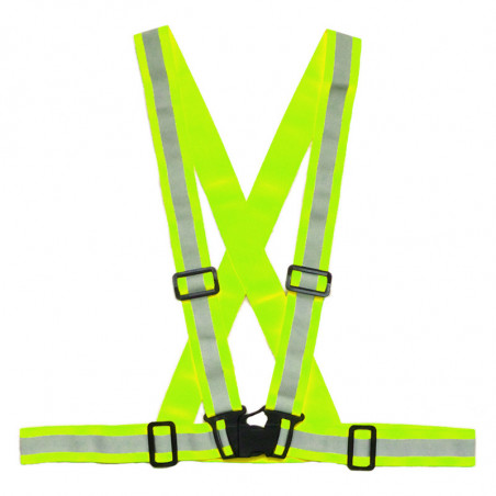 Rubber reflective braces for adults - yellow