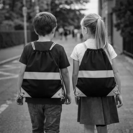 reflektierender Rucksack für Kinder - schwarz