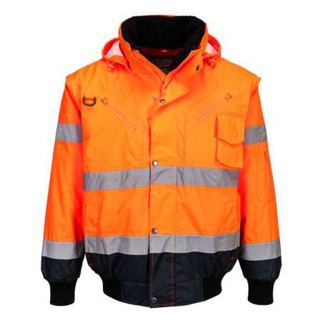 Kontrastowa kurtka ostrzegawcza Bomber 3 w 1