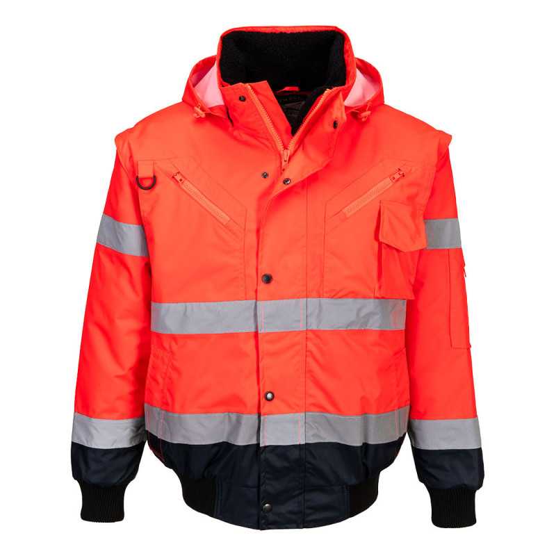 Kontrastowa kurtka ostrzegawcza Bomber 3 w 1